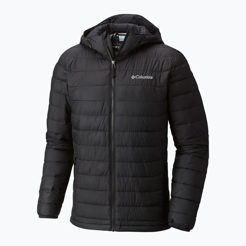 Piumino Columbia Powder Lite da uomo con cappuccio nero