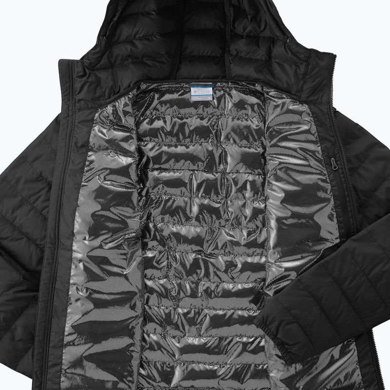 Piumino Columbia Powder Lite da uomo con cappuccio nero 4