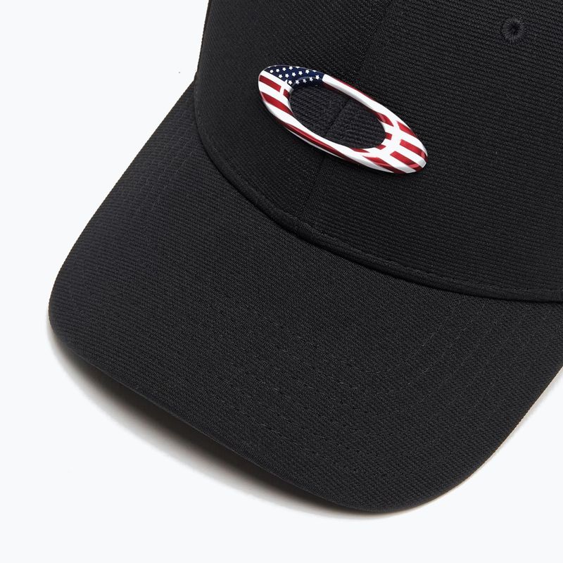 Berretto da baseball Oakley Tincan nero/bandiera americana per uomo 3