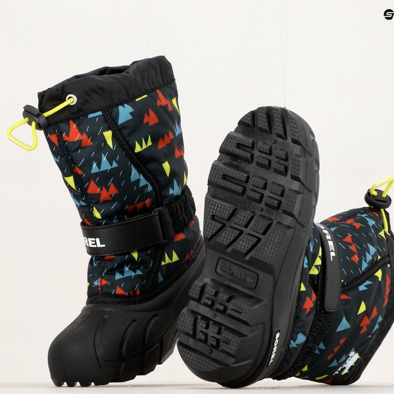 Sorel Flurry Print Boys nero/nero stivali da neve per bambini 8