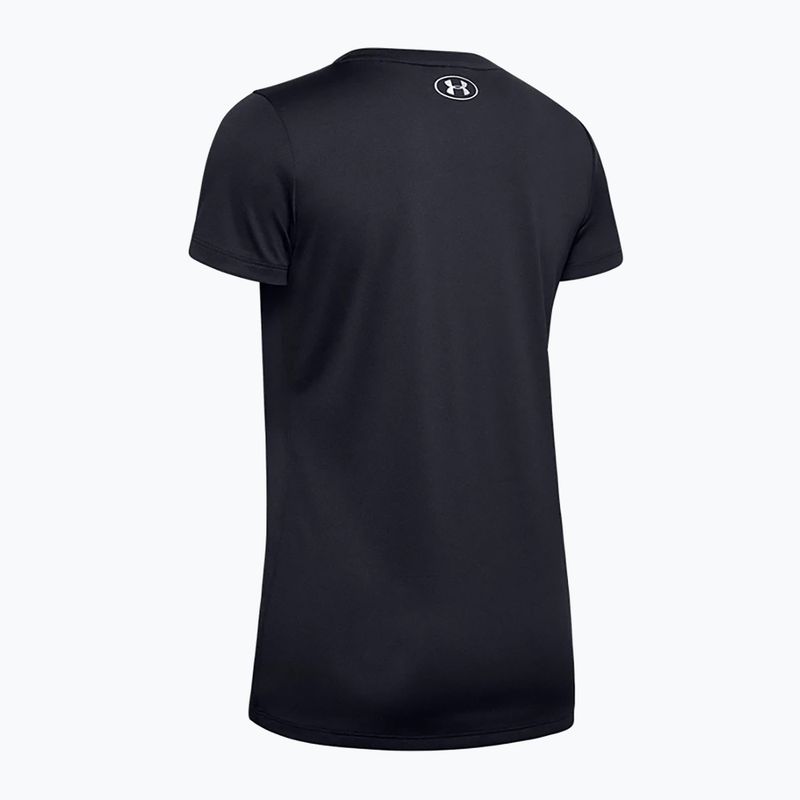 Maglietta da allenamento Under Armour Tech SSC da donna - Nero pieno/argento metallizzato 2