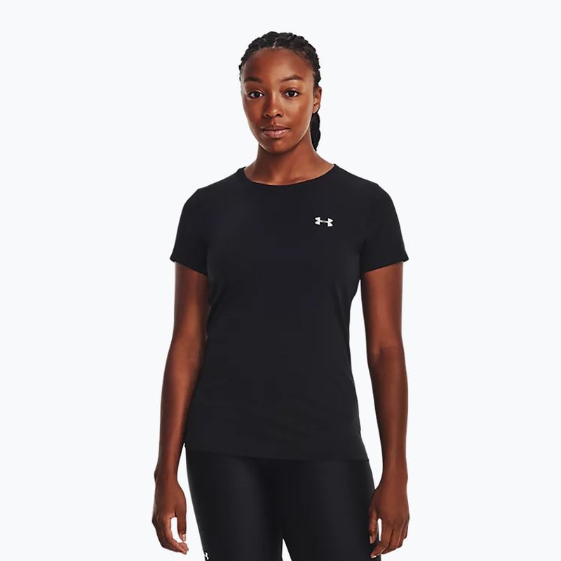 Maglietta da allenamento Under Armour Tech SSC da donna - Nero pieno/argento metallizzato 3