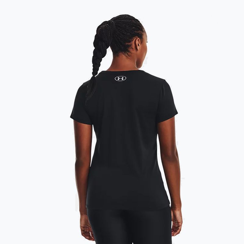 Maglietta da allenamento Under Armour Tech SSC da donna - Nero pieno/argento metallizzato 4