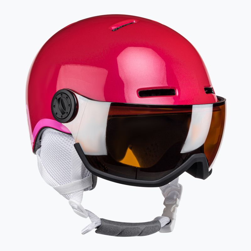 Casco da sci per bambini Salomon Grom Visor rosa lucido/arancio tonico