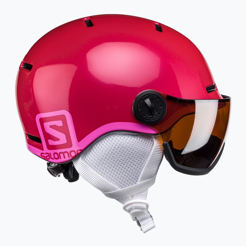 Casco da sci per bambini Salomon Grom Visor rosa lucido/arancio tonico 4