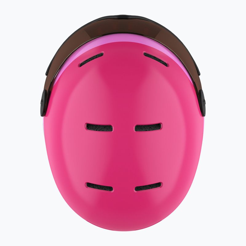 Casco da sci per bambini Salomon Grom Visor rosa lucido/arancio tonico 11