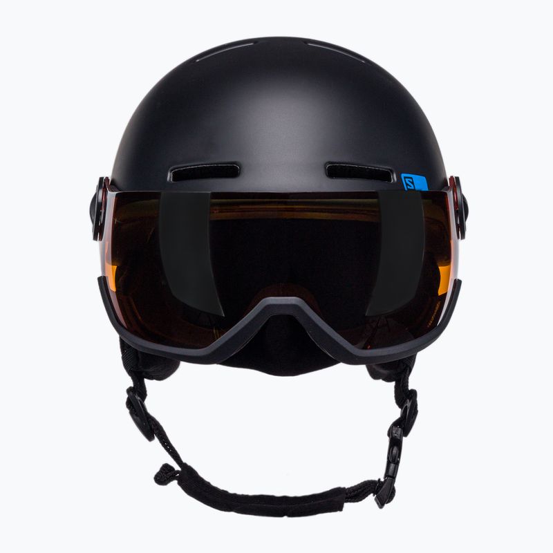 Casco da sci per bambini Salomon Grom Visor nero/arancio tonico 2