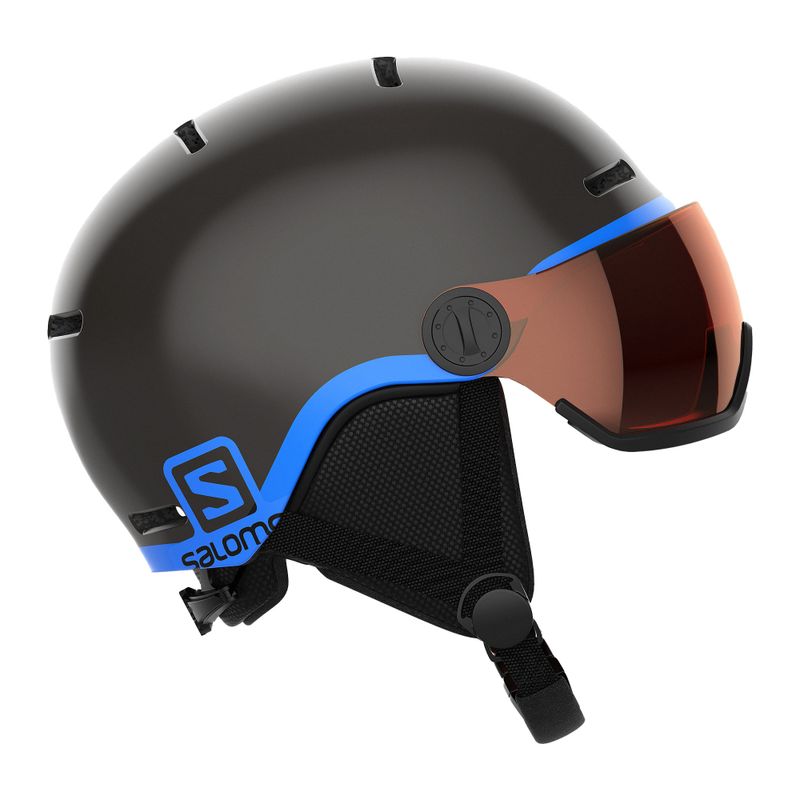 Casco da sci per bambini Salomon Grom Visor nero/arancio tonico 8