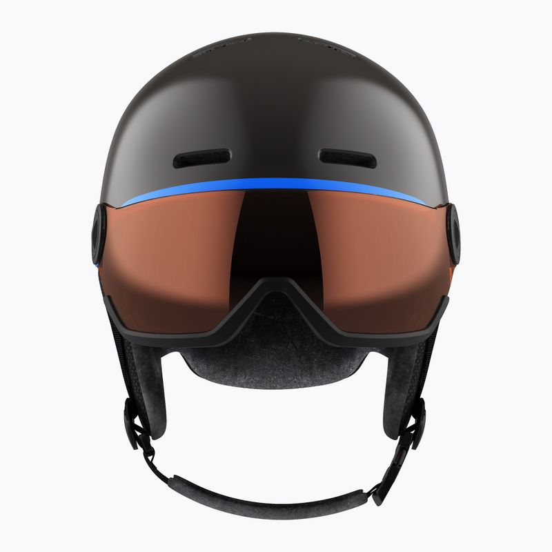 Casco da sci per bambini Salomon Grom Visor nero/arancio tonico 10