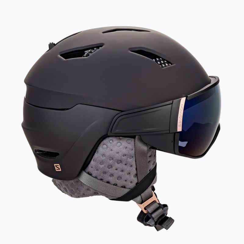 Casco da sci donna Salomon Mirage nero/oro solare 5