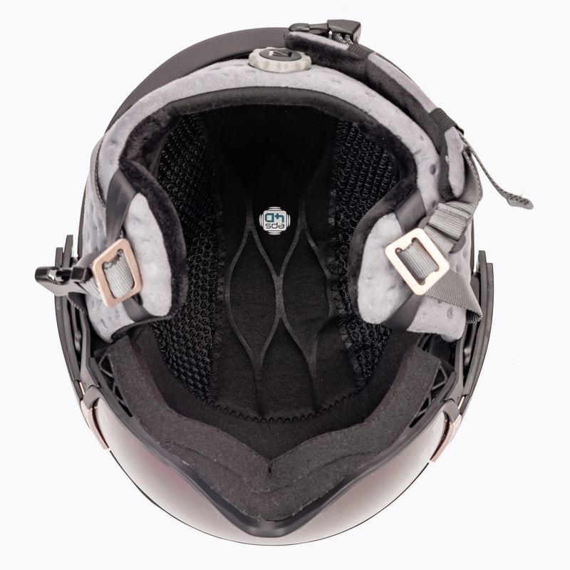 Casco da sci da donna Salomon Mirage nero oro rosa 5