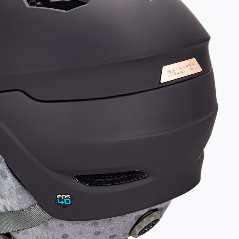 Casco da sci da donna Salomon Mirage nero oro rosa 6