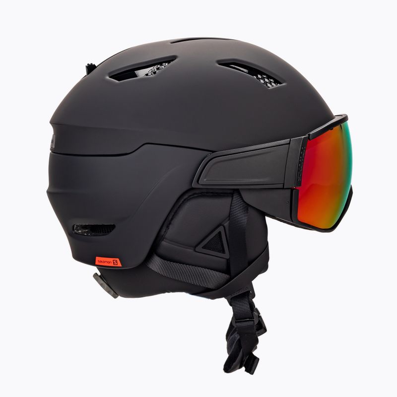 Casco da sci Salomon Driver nero/rosso/accento solare 4