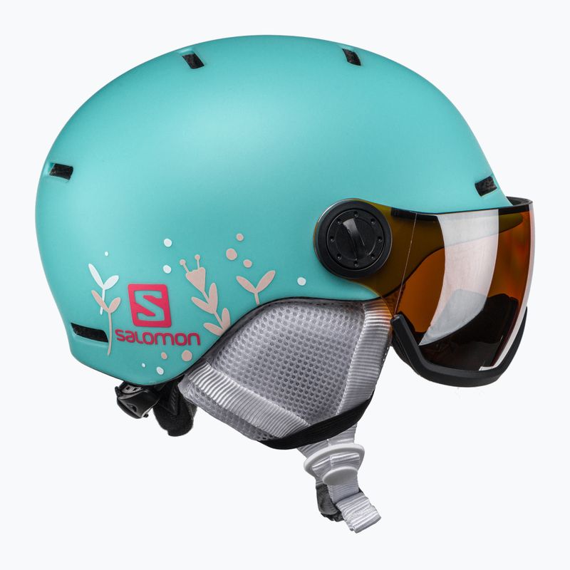 Casco da sci per bambini Salomon Grom Visor aruba lucido/arancio tonico 4