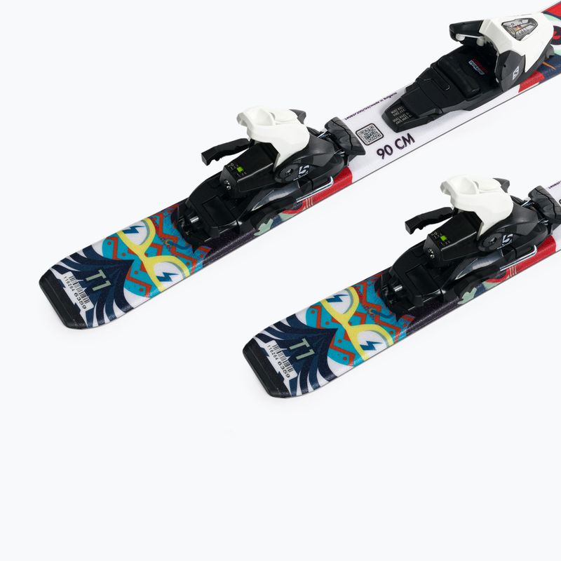 Sci da discesa per bambini Salomon T1 XS + attacchi C5 multicolore 8