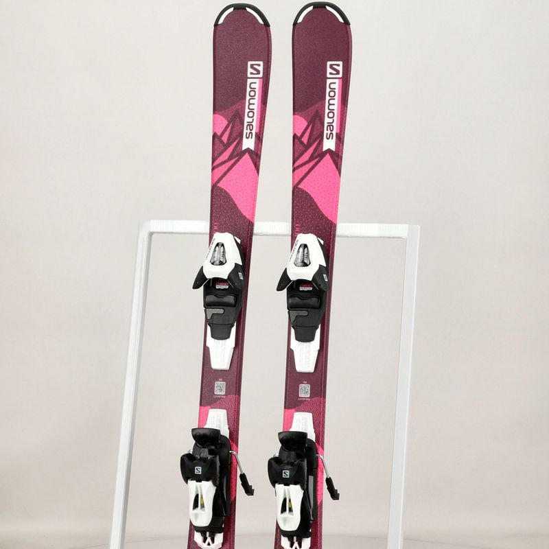 Sci da discesa per bambini Salomon Lux Jr S + attacchi C5 bordeau/rosa 12