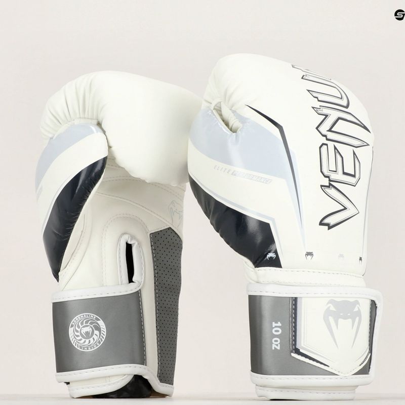 Guantoni da boxe Venum Elite Evo grigio/bianco 6