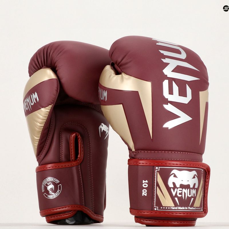 Guantoni da boxe Venum Elite bordeaux/oro 6
