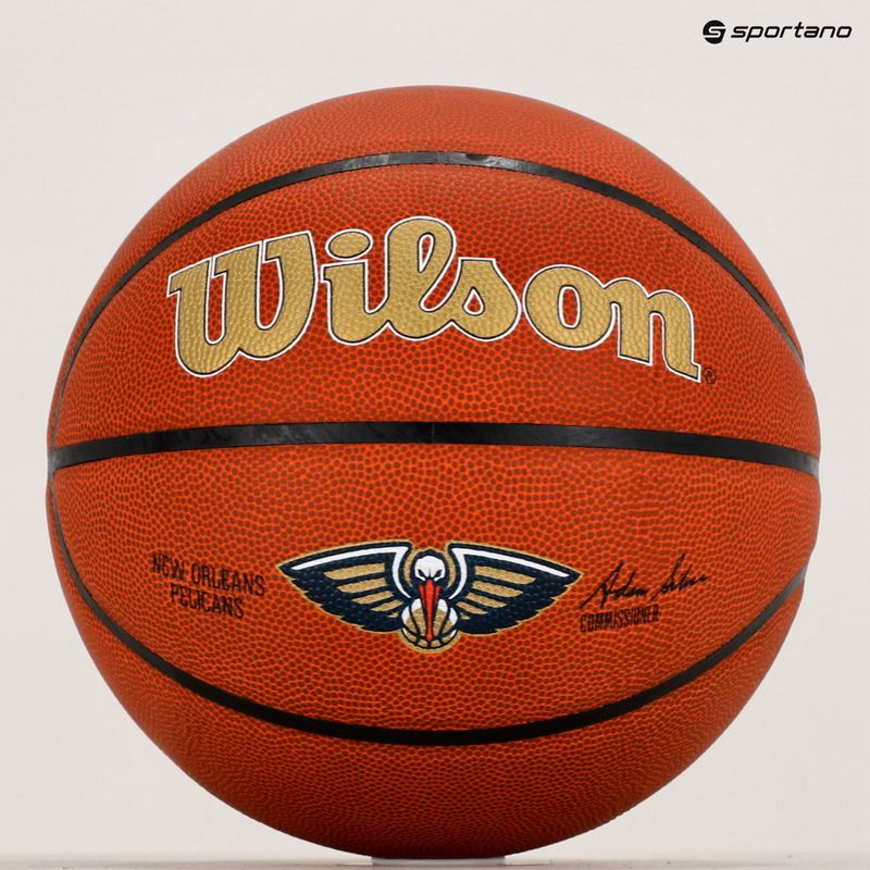 Wilson NBA Team Alliance New Orleans Pelicans marrone basket dimensioni 7 6