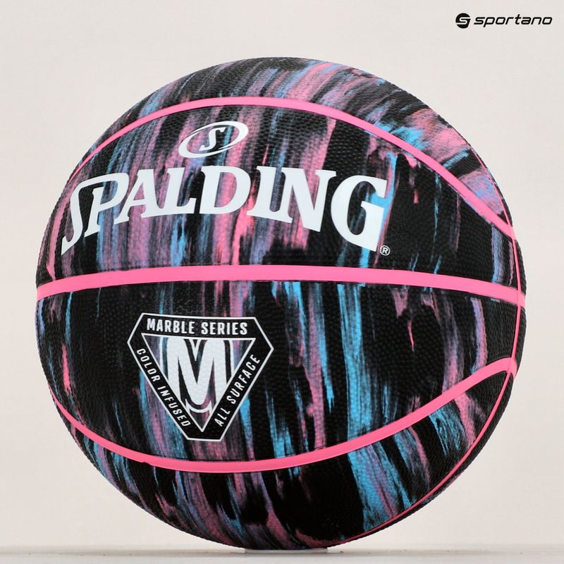 Spalding Marble basket nero/rosa/blu misura 7 5