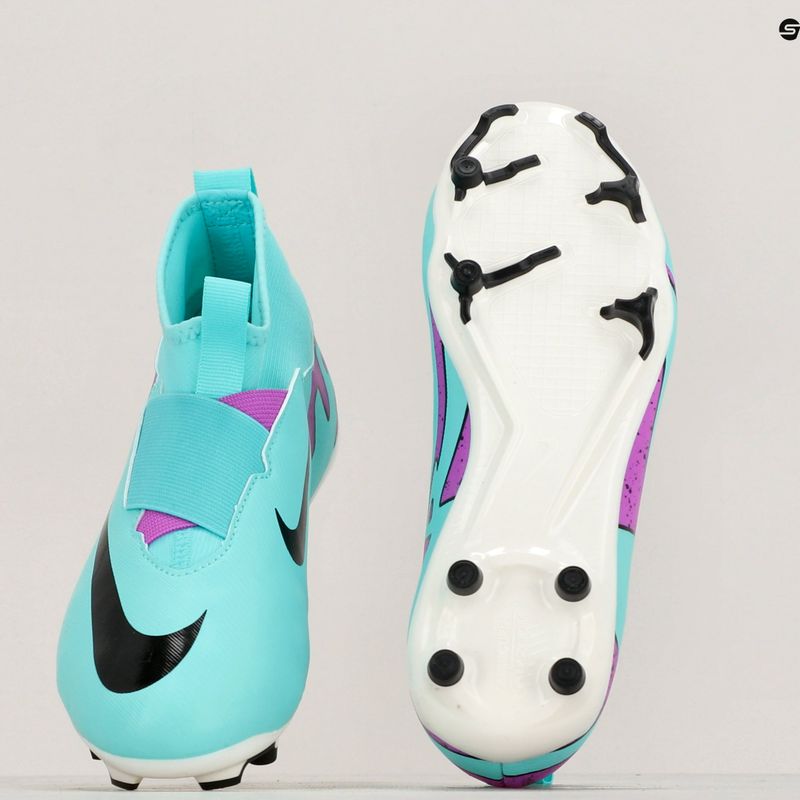 Scarpe da calcio per bambini Nike Jr Zoom Mercurial Superfly 9 Academy FG/MG iper turchese/nero/bianco/fuchsia dream 8