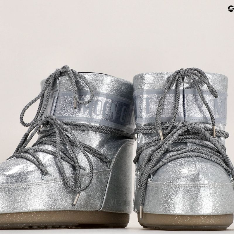 Donna Moon Boot Icon Basso Stivali da neve argento glitterato 8