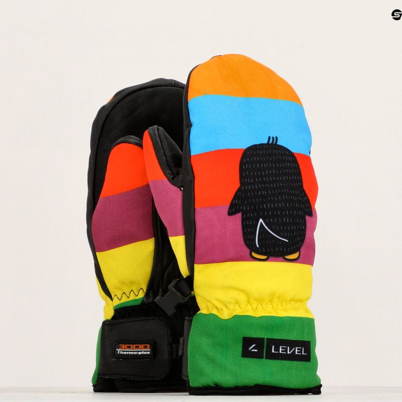 Level Vertigo Mitt Teen pk guanto da sci arcobaleno per bambini 10