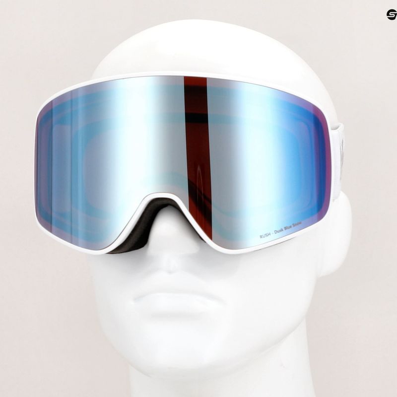 Occhiali da sci Red Bull SPECT Rush opaco bianco/bianco/rosso/blu scuro a specchio 4