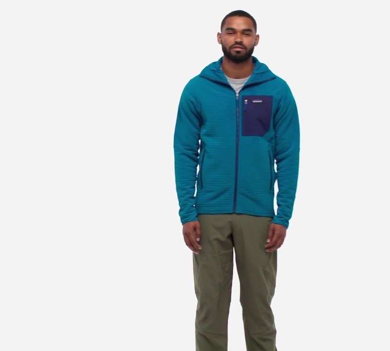 Giacca softshell da uomo Patagonia R2 TechFace Hoody belay blu 12