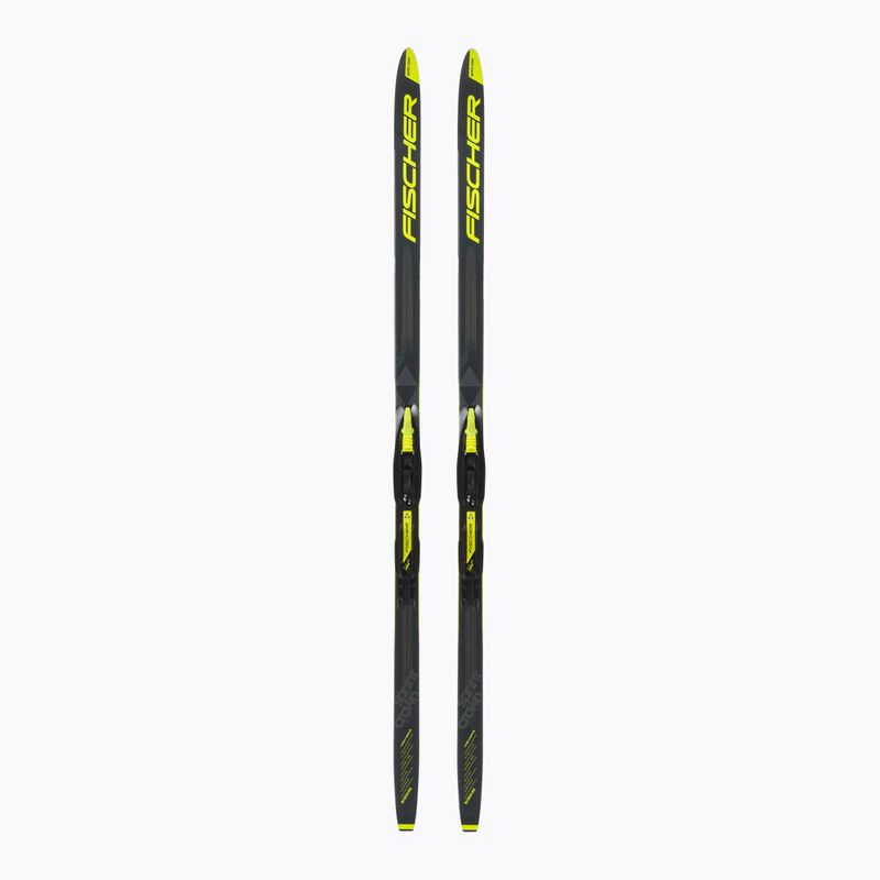 Sci di fondo Fischer Sprint Crown per bambini + attacchi Tour Step-In nero/giallo
