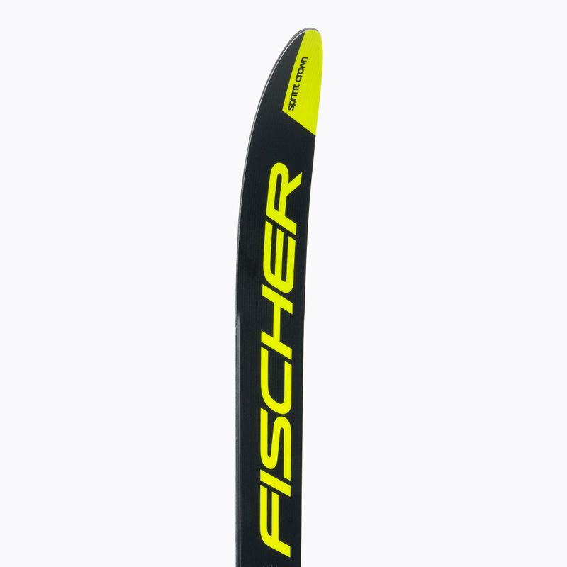 Sci di fondo Fischer Sprint Crown per bambini + attacchi Tour Step-In nero/giallo 8