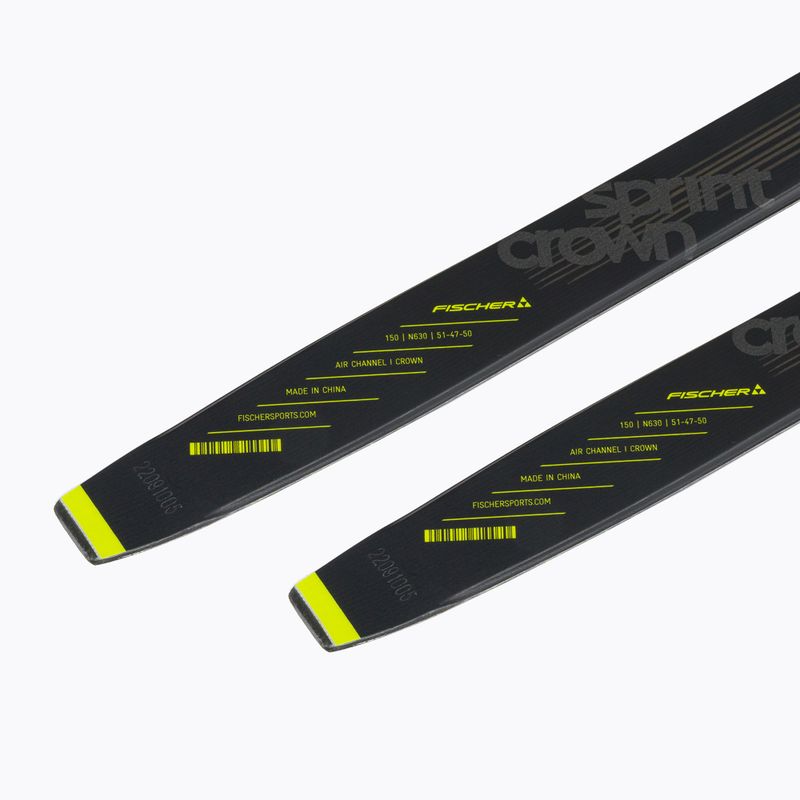 Sci di fondo Fischer Sprint Crown per bambini + attacchi Tour Step-In nero/giallo 9