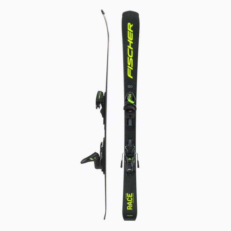 Sci da discesa per bambini Fischer RC4 RACE JRs + attacchi FJ4 CA JRs nero/giallo 2