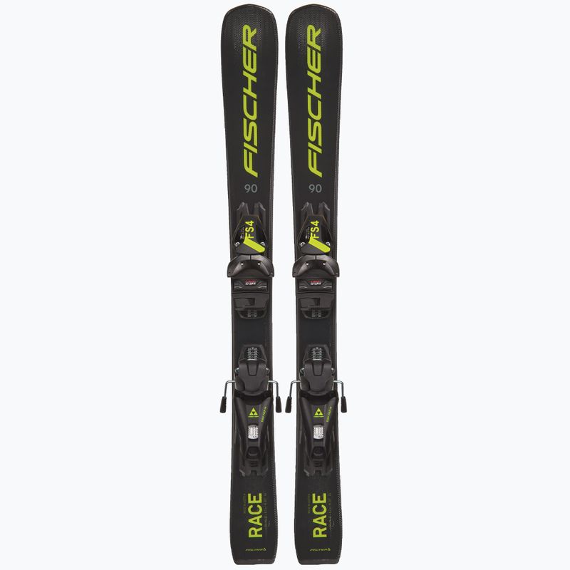 Sci da discesa per bambini Fischer RC4 RACE JRs + attacchi FJ4 CA JRs nero/giallo 10