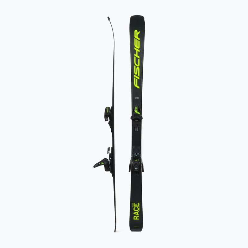 Sci da discesa per bambini Fischer RC4 RACE JRs + attacchi FJ7 CA JRs nero/giallo 2