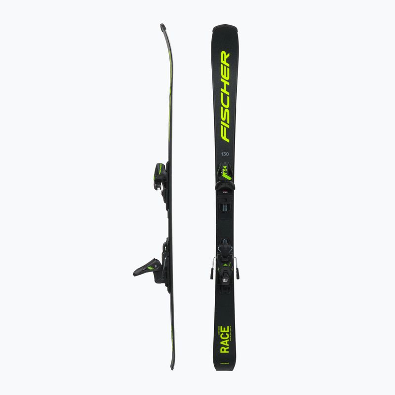 Sci da discesa per bambini Fischer RC4 RACE JRs + attacchi FJ4 CA JRs nero/giallo 2