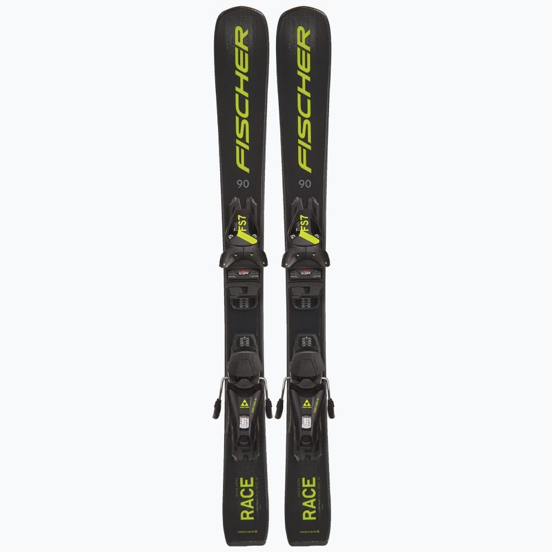 Sci da discesa per bambini Fischer RC4 RACE JRs + attacchi FJ4 CA JRs nero/giallo 10