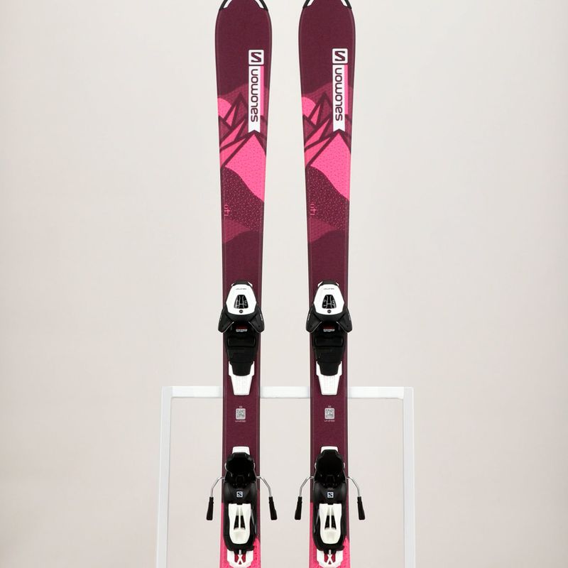 Sci da discesa per bambini Salomon Lux Jr M + attacchi L6 bordeau/rosa 11
