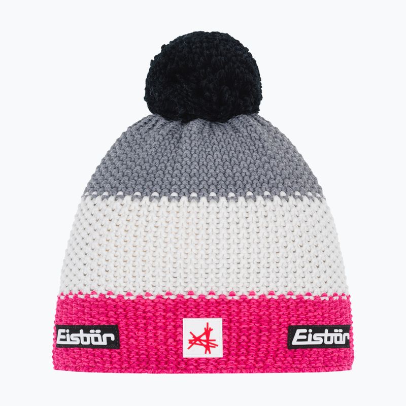 Berretto invernale Eisbar Star Pompon SA pink melange/white/grey