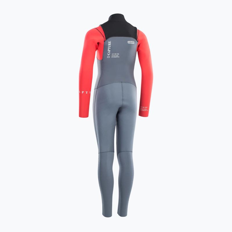 Muta da nuoto bambino ION Capture 5/4 Front Zip steel blue/red 2