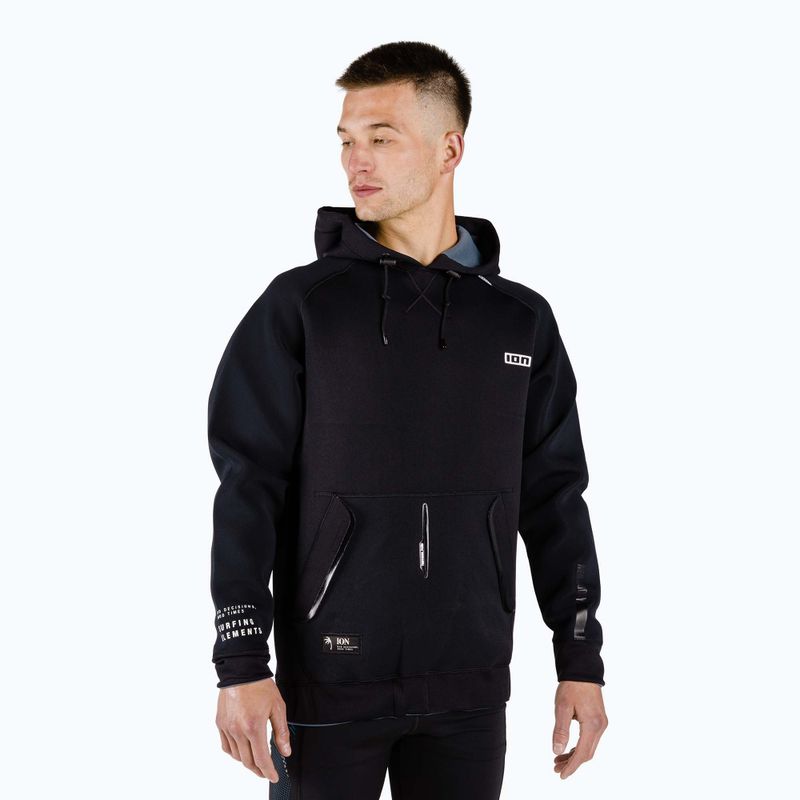 Felpa da uomo ION Hoody Neo nero/blu acciaio in neoprene