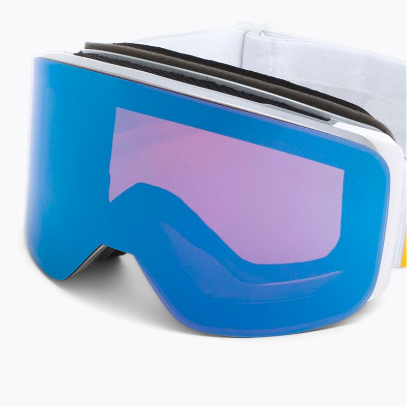Red Bull SPECT Magnetron Slick occhiali da sci argento lucido/bianco/rosso blu specchiato/blu scuro neve 5