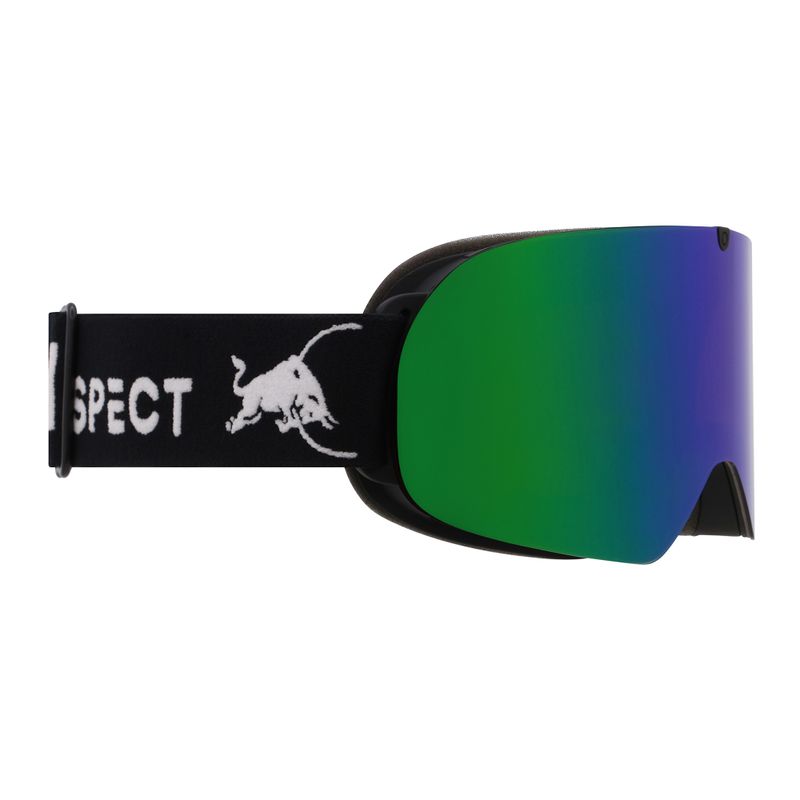 Maschera da sci Red Bull SPECT Rush matt black/brown with green mirror