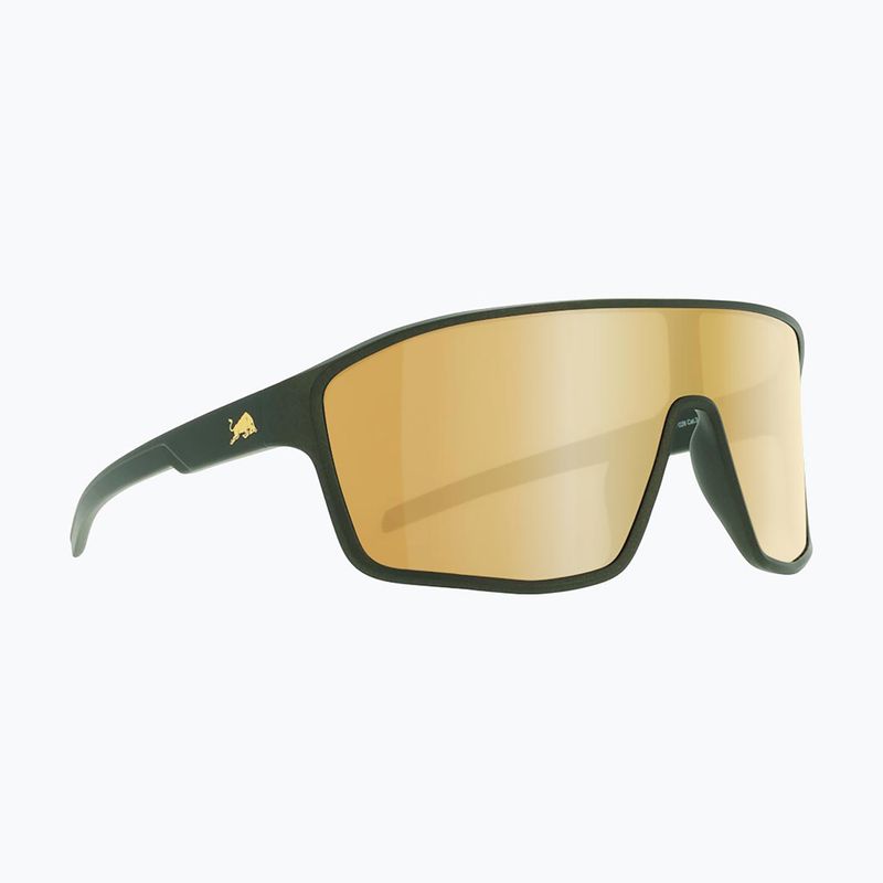 Occhiali da sole Red Bull SPECT Daft matt metallic olive/ brown with gold mirror