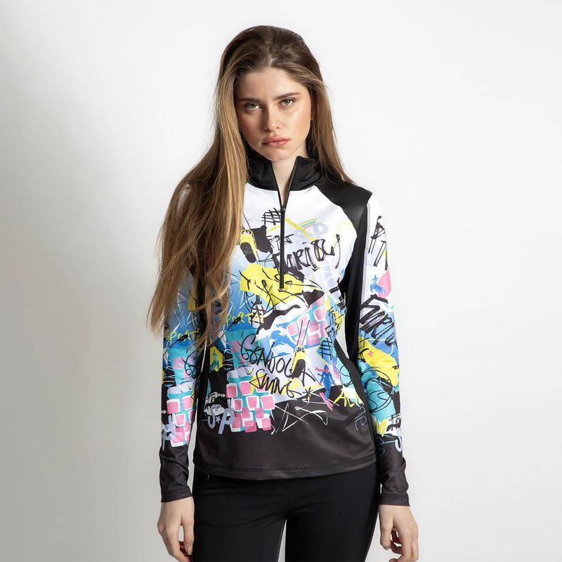 Felpa donna Sportalm Bonny Print nero 2