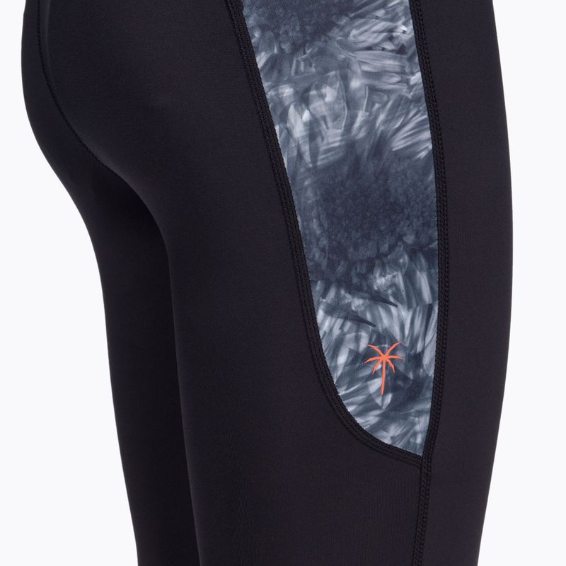 Leggings UV da donna ION Leggings in lycra a fiori neri 3