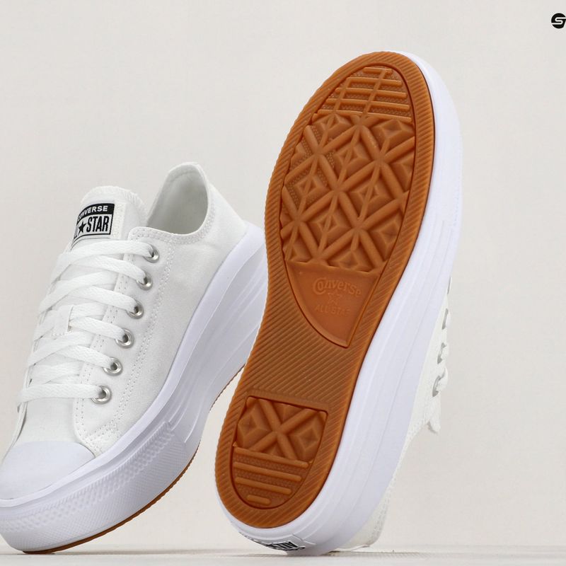 Scarpe da ginnastica da donna Converse Chuck Taylor All Star Move Canvas Platform Ox bianco/bianco/bianco 8