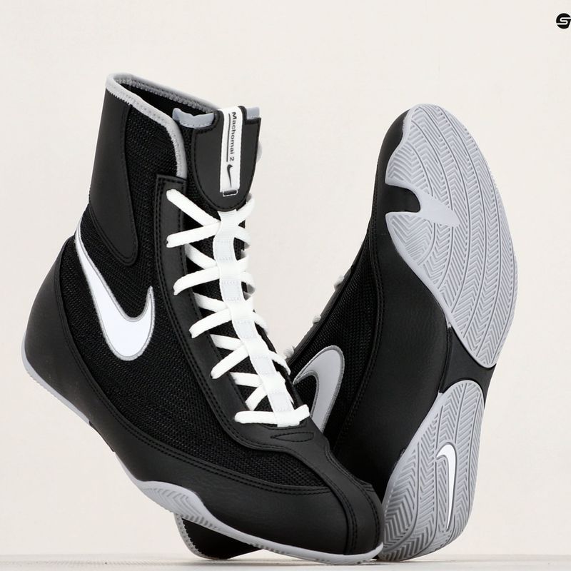 Nike Machomai 2 nero / bianco lupo grigio scarpe da boxe 9