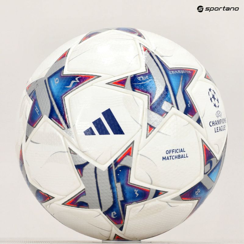 adidas UCL PRO 23/24 calcio bianco / argento metallico / ciano brillante / blu reale dimensioni 5 6