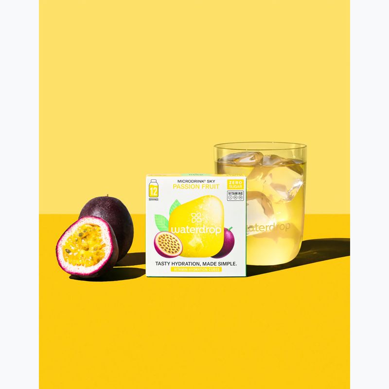 Bevanda isotonica waterdrop Microdrink Sky 12 cubetti al mirtillo e al frutto della passione 4